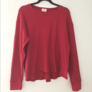 Red Waffle Long Sleeve